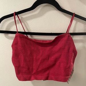 Dark pink/red Urban Outfitters tank top with back details.